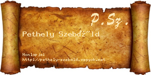 Pethely Szebáld névjegykártya
